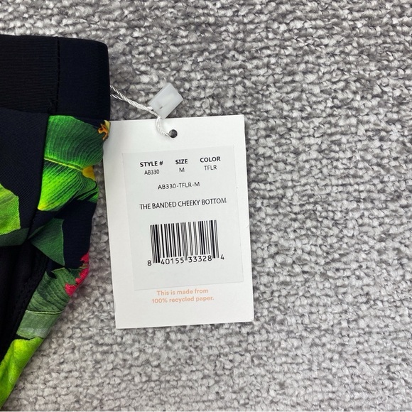 Andie The Banded Cheeky Bottom Medium Multi Tropical Floral Swim AB330-TFLR-M - Picture 6 of 10